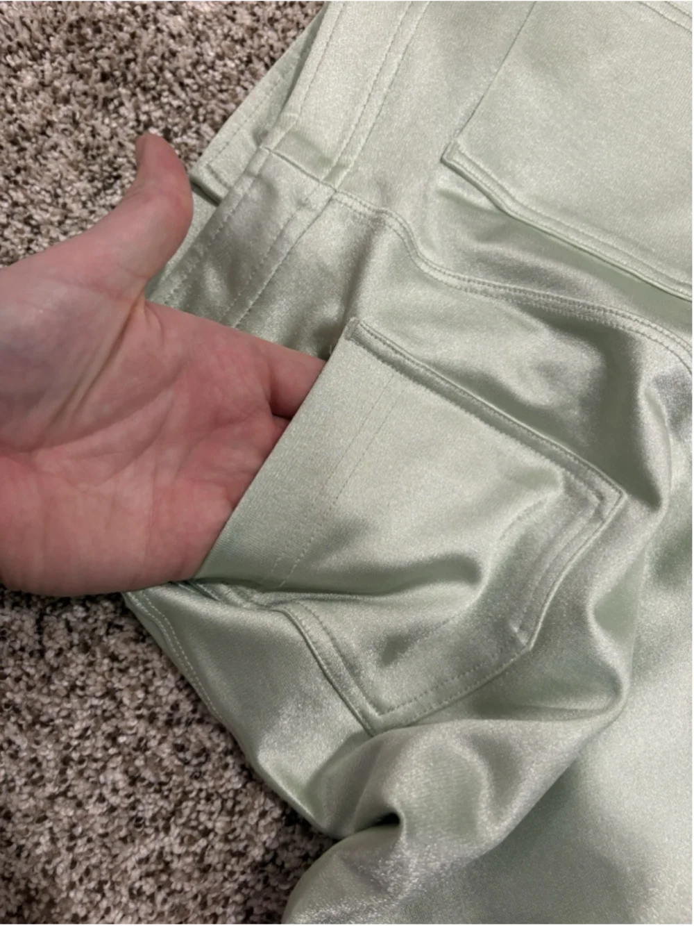 Rezek Studio Corset & Wide Leg Pants Set Green Satin Womens Size S - Picture 10 of 16